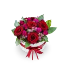 Box of red and pink roses